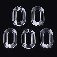 Transparent Acrylic Linking Rings, Quick Link Connectors, For Jewelry Cable Chains Making, Oval, Clear, 15x9x3mm, Inner Diameter: 3.5x9mm, about 2370pcs/500g(TACR-R147-02F)