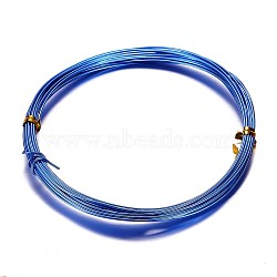 Round Aluminum Craft Wire, for Beading Jewelry Craft Making, Blue, 20 Gauge, 0.8mm, 10m/roll(32.8 Feet/roll)(AW-D009-0.8mm-10m-09)