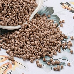 Baking Paint Glass Seed Beads, Cylinder, Tan, 2.5x2mm, Hole: 1.4mm, about 5039pcs/50g(X-SEED-S042-05A-25)