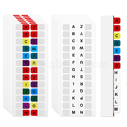 24 Sheets 2 Styles PVC Self-Adhesive Letter A-Z Index Tabs, Waterproof Alphabet Index Stickers Labels, for Notebook File Page Book Folder Binder Divide, Mixed Color, 168x65x0.3mm, Sticker: 11x25x0.1mm, 12 sheets/style(STIC-GL0001-02)