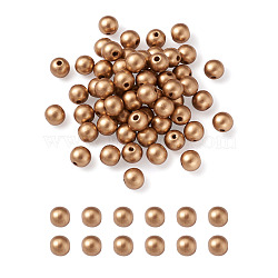 Spray Painted Natural Wood Beads, Round, Gold, 12x11mm, Hole: 3.5mm, 500pcs/set(WOOD-TA0002-25B-02)