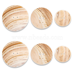 AHADERMAKER 12Pcs 3 Style Natural Shell Buttons, 2-Hole, Flat Round, Seashell Color, 37~60.5x2.5~4.5mm, Hole: 2~2.5mm, 4pcs/style(BUTT-GA0001-08)