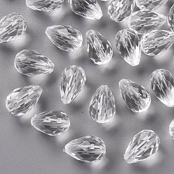 Transparent Acrylic Beads, Teardrop Faceted, Clear, 17x11mm, Hole: 2mm(X-TACR-S128-01)