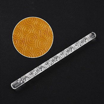 Acrylic Clay Pattern Rollers, for Baking Embossed Cookies, Kitchen Tool, Clay Tool, Round Pattern, 16.5~16.7x0.95~1cm