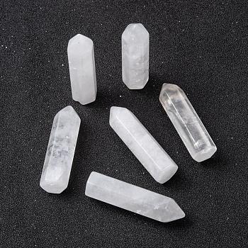 Natural Quartz Crystal Pointed Beads, Healing Stones, Reiki Energy Balancing Meditation Therapy Wand, No Hole/Undrilled, For Wire Wrapped Pendant Making, Bullet, 36.5~40x10~11mm