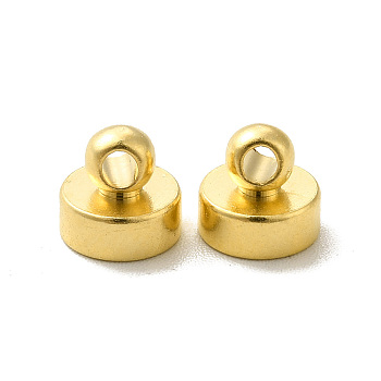 Brass Pendant Bails, Cadmium Free & Lead Free, Long-Lasting Plated, Flat Round, Real 24K Gold Plated, 6x5.5mm, Hole: 1.5mm