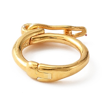 925 Sterling Silver Twister Clasps, with Polyester Glasses Cleaning Cloth, Ring, Golden, 9x8x2mm, Inner Diameter: 6mm