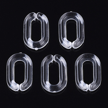Transparent Acrylic Linking Rings, Quick Link Connectors, For Jewelry Cable Chains Making, Oval, Clear, 15x9x3mm, Inner Diameter: 3.5x9mm, about 2370pcs/500g