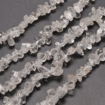 quartz naturel perles de puce de cristal brins, perles de cristal de roche, 5~8x5~8 mm, trou: 1 mm, environ 31.5 pouce