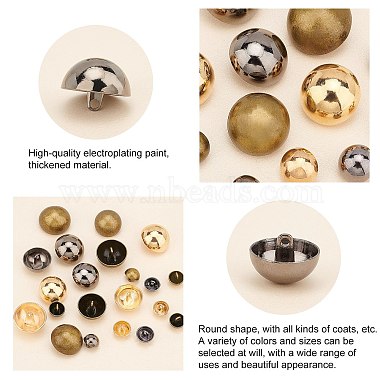 PandaHall Elite 72Pcs 12 Style Alloy Shank Buttons(BUTT-PH0001-10)-6