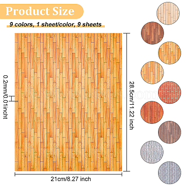 9 Sheets 9 Colors Paper Self Adhesive Wallpaper(DIY-OC0010-05)-2