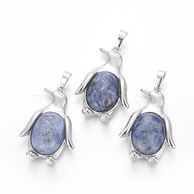 Platinum Penguin Sodalite Pendants