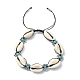 Synthetic Turquoise & Natural Shell Braided Bead Bracelets(BJEW-TA00417)-1