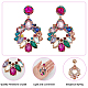 ANATTASOUL 3 Pairs 3 Colors Rhinestone Twist Oval Dangle Stud Earrings(EJEW-AN0001-04)-3