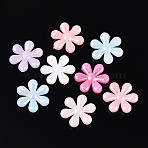 Plastic Beads, Imitation Jelly, Flower, AB Color Plated, Mixed Color, 23~23.5x21x5~5.5mm, Hole: 1.8~1.9mm, about 500pcs/500g(KY-N026-09)