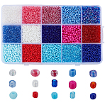180G 15 Styles Glass Seed Beads, Round, Mixed Color, 1.5~4mm, Hole: 0.5~1mm, 12g/style(SEED-HY0001-40)