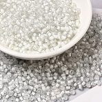 12/0 Transparent Glass Seed Beads, Inside Colours, Round Hole, Round, White, 1.5~2mm, Hole: 1mm(X-SEED-F003-03C-07)
