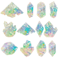 12Pcs Colorful Suncatcher Rainbow Prism Electrostatic Glass Stickers, Diamond Waterproof Laser PVC Window Static Decals, Clear AB, 118~133x50~183x0.2mm(DIY-WH0409-69B)