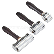 3Pcs 3 Style Wood with Iron Leather Glue Edges Laminating Roller, Leather Craft Press Roller, Platinum, 160~163x40~115x35mm, 1pc/style(TOOL-OC0001-78)