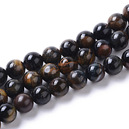 Grade AB Natural Blue Tiger Eye Beads Strands, Round, 8mm, Hole: 1.4mm, about 50pcs/strand, 15.75 inches(40cm)(G-I261-D01-8mm)