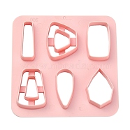 ABS Cookie Cutters, Trapezoid/Teardrop/Rectangle, Pink, 100x100mm(BAKE-YW0001-003)