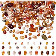 178Pcs Glass Beads, Teardrop, Faceted, Transparent/Opaque, Mixed Style, Peru, 6~12x4~8mm, Hole: 0.9~1.4mm(GLAA-NB0001-69C)