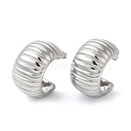 304 Stainless Steel Round Stud Earrings for Women, Stainless Steel Color, 24x14.5mm(EJEW-K244-26P)