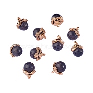 10Pcs Gemstone Charm Pendant Crystal Quartz Healing Natural Stone Pendants Buckle for Jewelry Necklace Earring Making Cra, Black, 9.5mm, Hole: 2.5mm(JX599H)