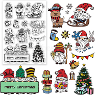 PVC Plastic Stamps, for DIY Scrapbooking, Photo Album Decorative, Cards Making, Stamp Sheets, Santa Claus, 16x11x0.3cm(DIY-WH0167-56-1070)