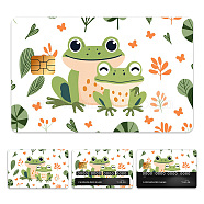 Plastic Waterproof Card Stickers, Self-adhesion Card Skin for Bank Card Decor, Rectangle, Frog, 140x190mm(STIC-WH0032-275)