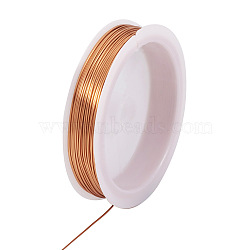 Copper Wire, Round, for Jewelry Making, Raw(Unplated), 22 Gauge, 0.6mm, about 59.06 Feet(18m)/Roll(CWIR-TAC0002-01D-C)