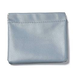 PU Leather Multipurpose Shrapnel Makeup Bags, Coin Pouches for Lipstick, Small Items, Change, Earphone Storage, Rectangle, Light Steel Blue, 110x115x5mm(X1-ABAG-L017-A01)