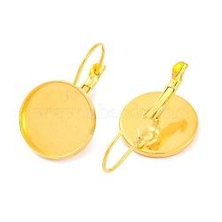 Golden Color Brass Leverback Earring Findings, Lead Free and Cadmium Free, 25x18mm, Tray: 16mm(X-KK-C1244-16mm-G-RS)