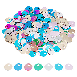 Ornament Accessories, PVC Plastic Paillette/Sequins Pendants, Flat Round, Mixed Color, 19x0.3mm, Hole: 5mm, 7 colors, 300pcs/color, 2100pcs(KY-OC0001-45B)