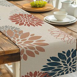 Polyester Tablecloth, Table Runners, for Party Festival Home Decorations, Rectangle, Floral, 330x1830mm(AJEW-WH0586-003)