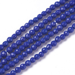 Synthetic Lapis Lazuli Beads Strands, Faceted, Round, 2~2.5x2mm, Hole: 0.2mm; about 158~205pcs/strand, 15.7~16.7 inches(40~42.5cm)(G-F596-27-2mm)