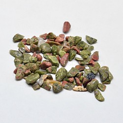 Unakite Chip Beads, No Hole/Undrilled, 2~8x2~4mm, about 340pcs/20g(X-G-O103-14)