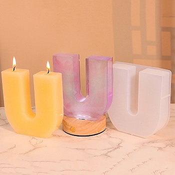 DIY Silicone Candle Molds, for Scented Candle Making, Letter U, 12.2x11.4x2.65cm