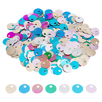 Ornament Accessories, PVC Plastic Paillette/Sequins Pendants, Flat Round, Mixed Color, 19x0.3mm, Hole: 5mm, 7 colors, 300pcs/color, 2100pcs