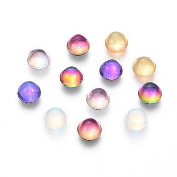 Transparent K9 Glass Cabochons, Half Round/Dome, Mixed Color, 4x2mm