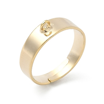 Adjustable Brass Finger Rings Setting for Hanging Pendant, Loop Ring Base, Rack Plating, Long-Lasting Plated, Lead Free & Cadmium Free, Real 24K Gold Plated, 5mm, Hole: 1.6mm, Inner Diameter: 16mm