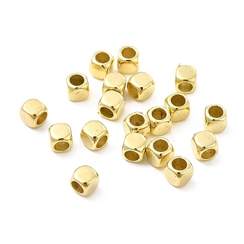CCB Plastic Beads, Cube, Golden, 5x5x5mm, Hole: 3.5mm