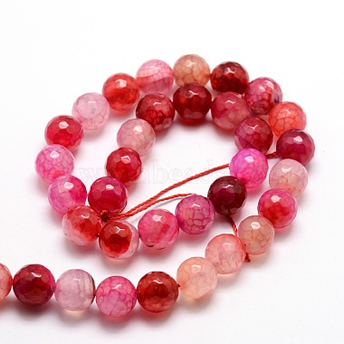 Chapelets de perles rondes à facettes en agate naturelle teintée(G-E320E-10mm-06)-2