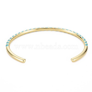 Twisted Brass Enamel Cuff Bangle(BJEW-T020-02I-NF)-2