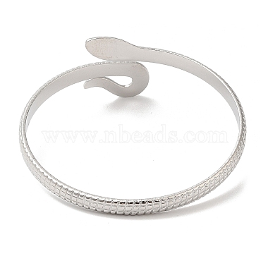 304 bracelets à manchette ouverte en forme de serpent en acier inoxydable(BJEW-L682-011P)-2