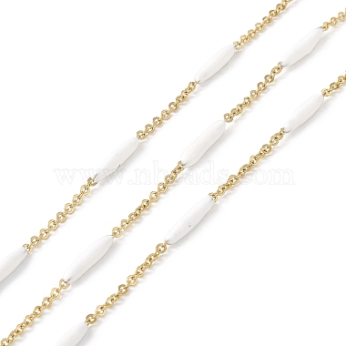 White Stainless Steel+Enamel Cable Chains Chain