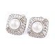 304 boucles d'oreilles en strass en acier inoxydable(EJEW-A049-15P)-1