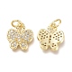 Brass Micro Pave Clear Cubic Zirconia Charms(X-ZIRC-Q024-07G)-1