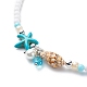 4 stücke 4 stil natürliche perle & muschel & gefärbte synthetische türkis perlen halsketten set(NJEW-JN04039)-5