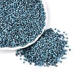Picasso Glass Seed Beads, Round Hole, Rondelle, Steel Blue, 2~2.5x1.5~2mm, Hole: 0.7~0.8mm, about 36000pcs/pound(GL-N001-01A-01)